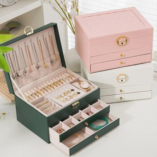 Porta Joia Grande Camada Multifuncional Feminino com gaveta em Oferta na Shopee