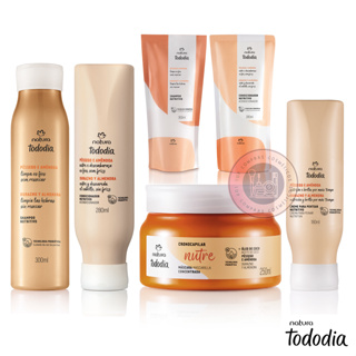 Linha Cabelos Tododia Nutritivo Pêssego e Amêndoa Natura: Shampoo, Condicionador, Máscara Concentrada e Creme p/ Pentear em Oferta na Shopee