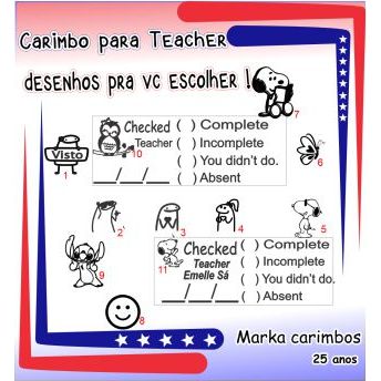 Carimbo Automatico Nykon  Teacher em Oferta na Shopee