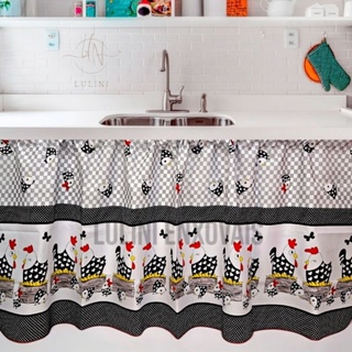 Cortina Para Pia Cozinha dois tamanhos de largura 1.40 e 2M - Tecido Oxford em Oferta na Shopee