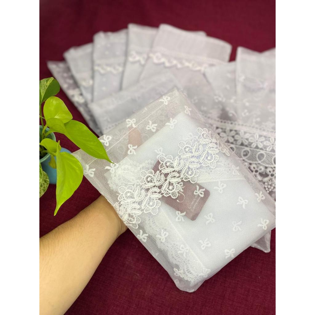 Porta Véu CCB Congregação Algodão Poá Lese Forrado com Aplicação de Renda de Guipir SORTIDAS** em Oferta na Shopee