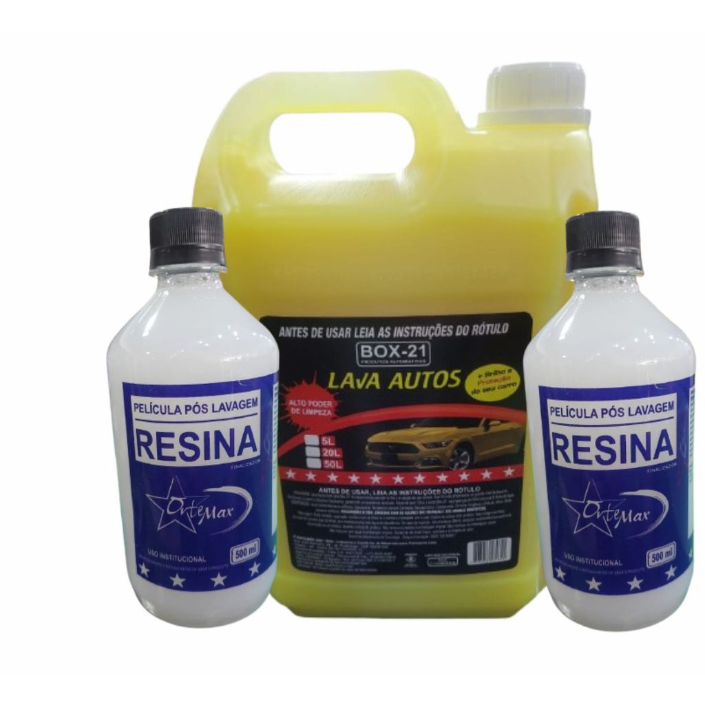 Shampoo Com Cera De Carnauba Automotivo 5L + 2 Resina 500ml Pelicula Pós Lavagem - Ortemax