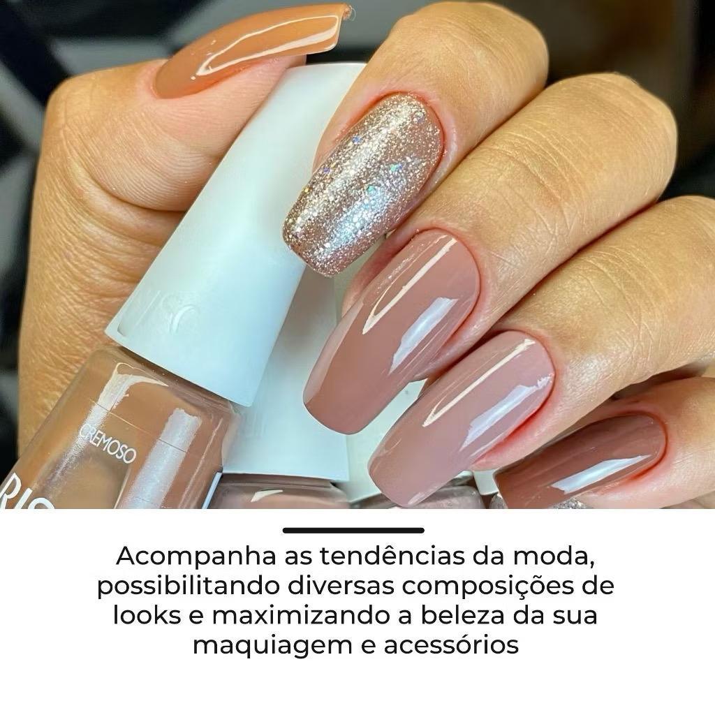 Risque Perfeitinha Kit com 4 Esmaltes Hipolergênicos Tons Nudes Glitter Kit Manicure