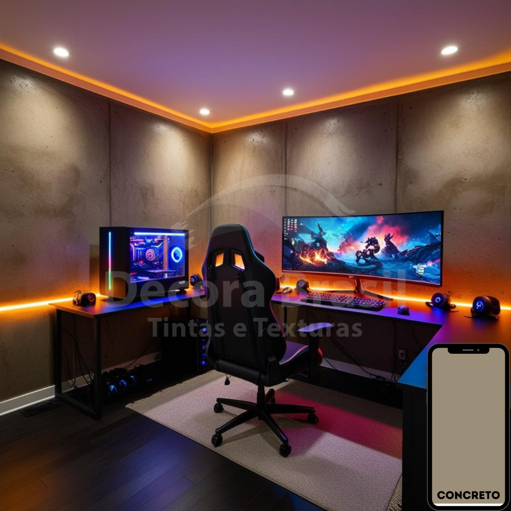 Tinta Látex Cor Concreto Premium – Gesso, Madeira, Concreto, Drywall - Alto rendimento