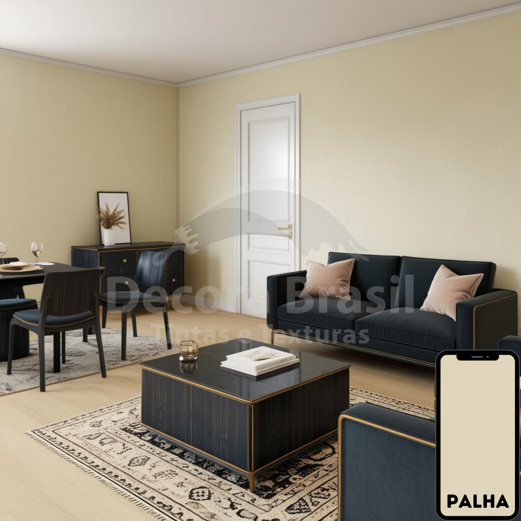 Tinta Látex Cor Palha Premium – Gesso, Madeira, Concreto, Drywall - Alto rendimento
