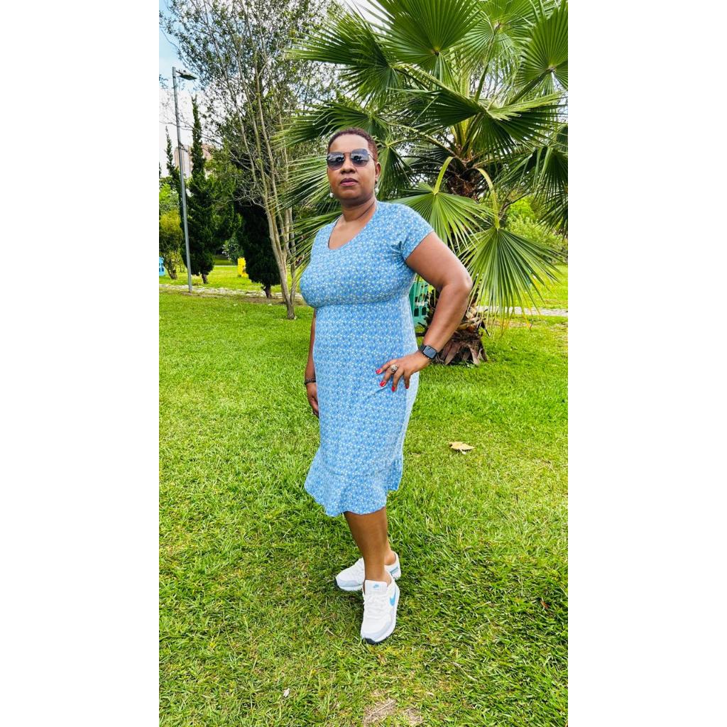 Vestido com Manga, Vestido para Senhoras, Vestido Estampado, Vestido Malha Liganete, Vestido Malha Fresca Elegante