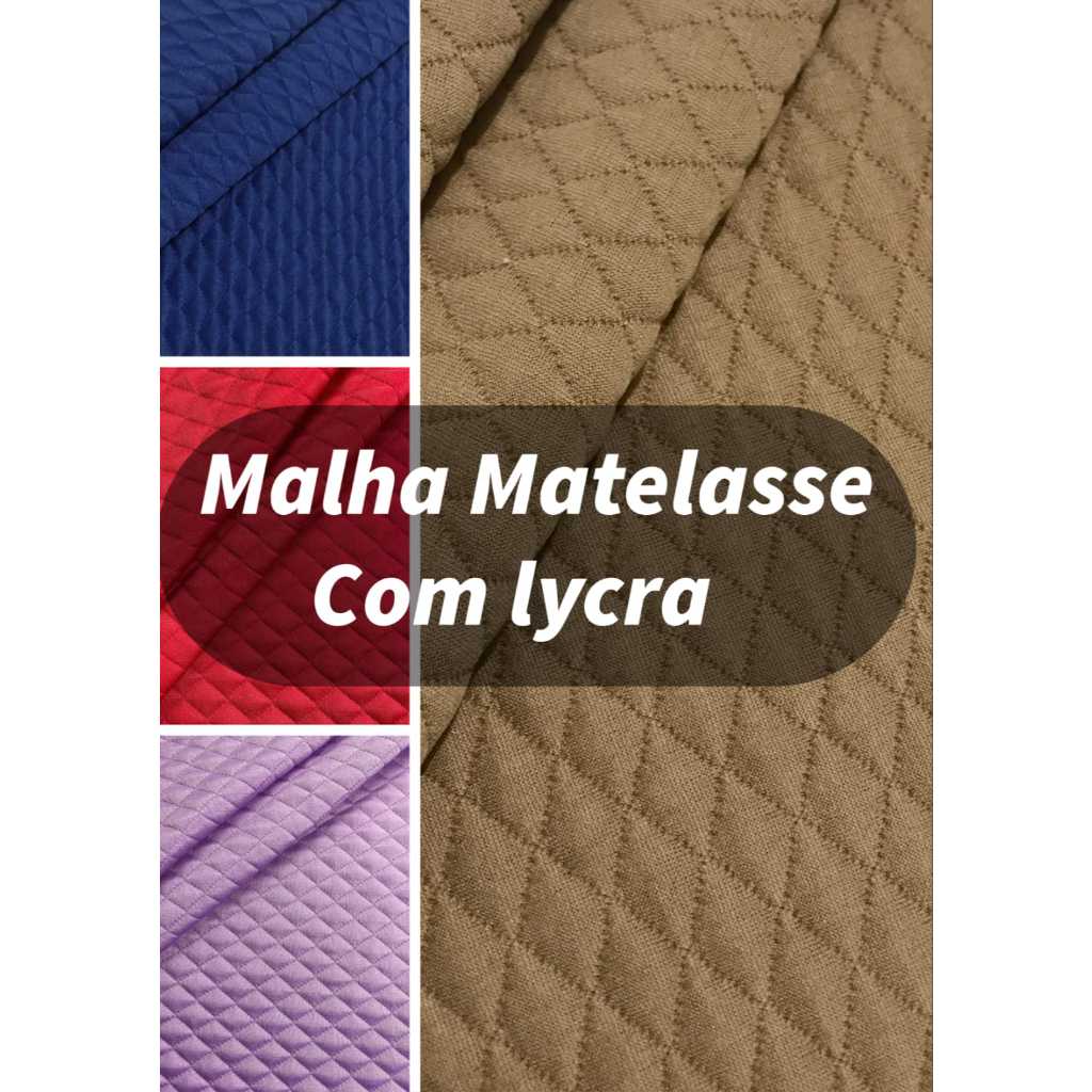 TECIDO MALHA MATELASSÊ COM LYCRA, 96% POLIÉSTER 4% ELASTANO (1m x 1,50m)