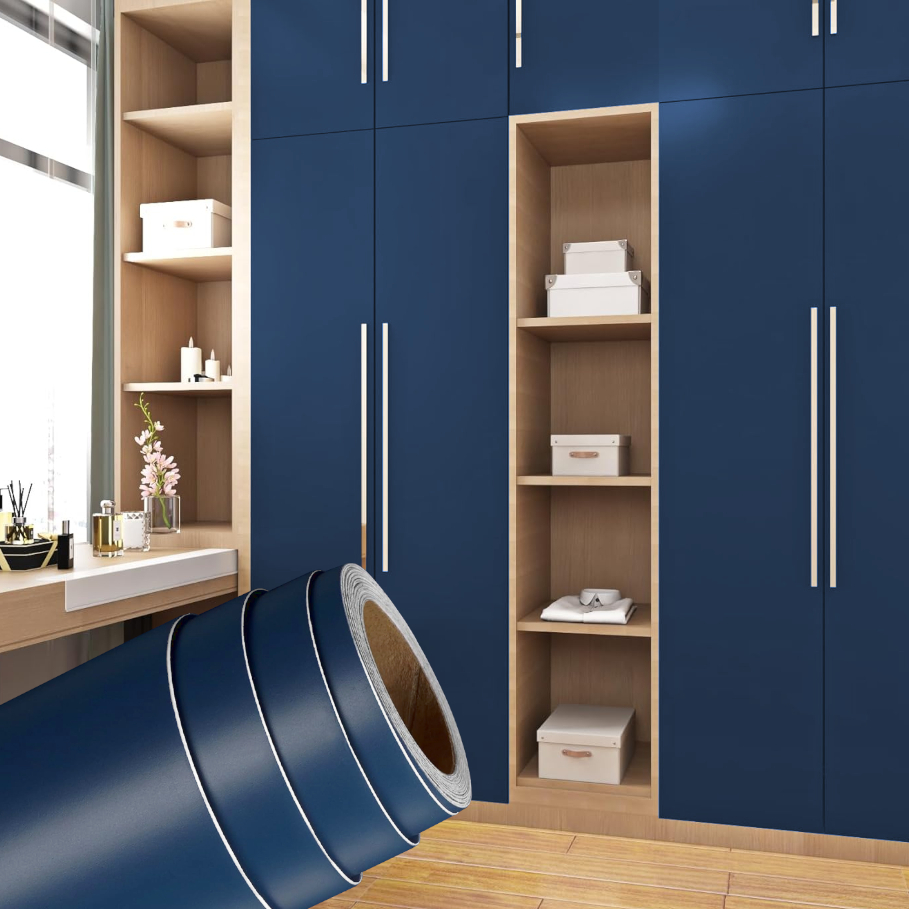 Revestimento Adesivo Lavável Móveis Azul Escuro /Azul Tiffany/ Cinza Gold - Moveis e Paredes em Oferta na Shopee