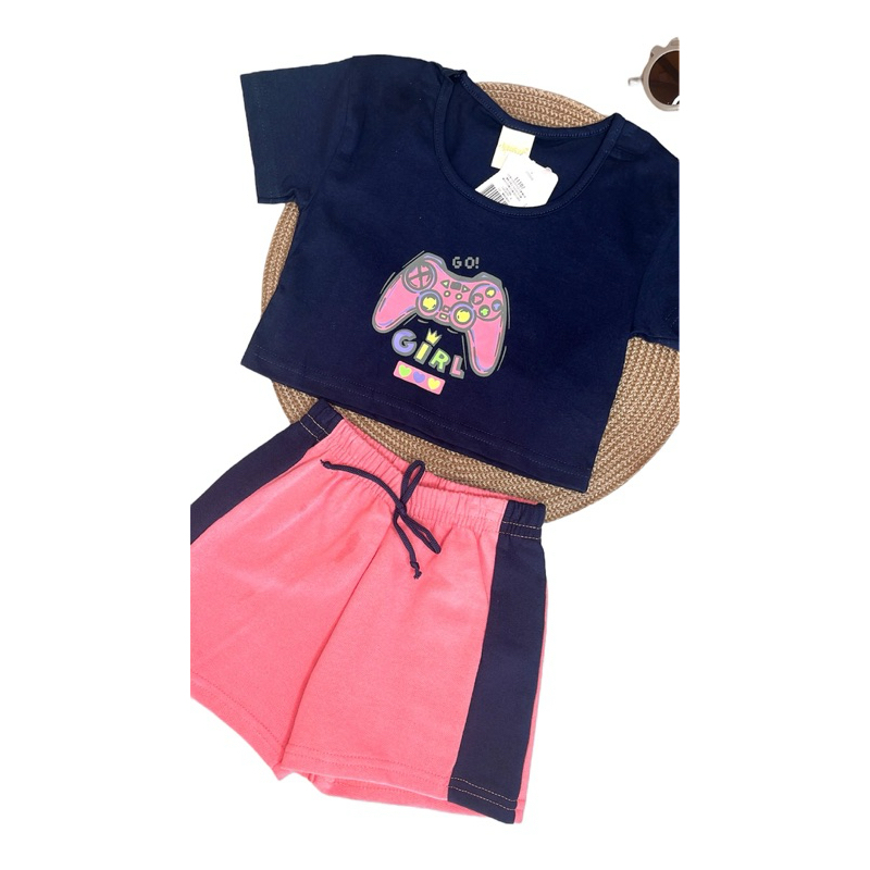 Conjunto Infantil Menina Casual Estampado Delicado Feminino
