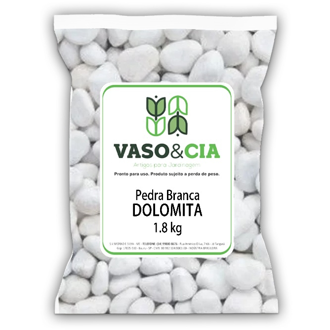 Pedra Dolomita Branca Seixo Decorativa para Vasos e Jardins Ornamentais - Pacote de 1,8 kg