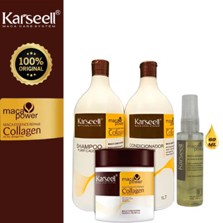 Karseell Collagen Tratamento Capilar 500g + Shampoo + Condicionador 1L + Óleo Kit 4 Unidades em Oferta na Shopee