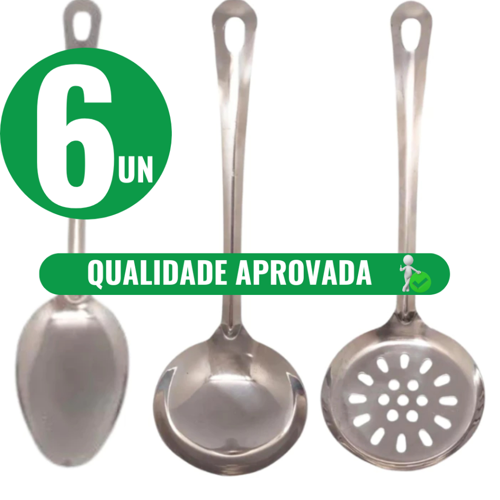 Utensílios de Cozinha Colher Arroz Concha Escumadeira Espátula Vazada Espátula Bolo Utensílios Cozinha 100% aço Inox