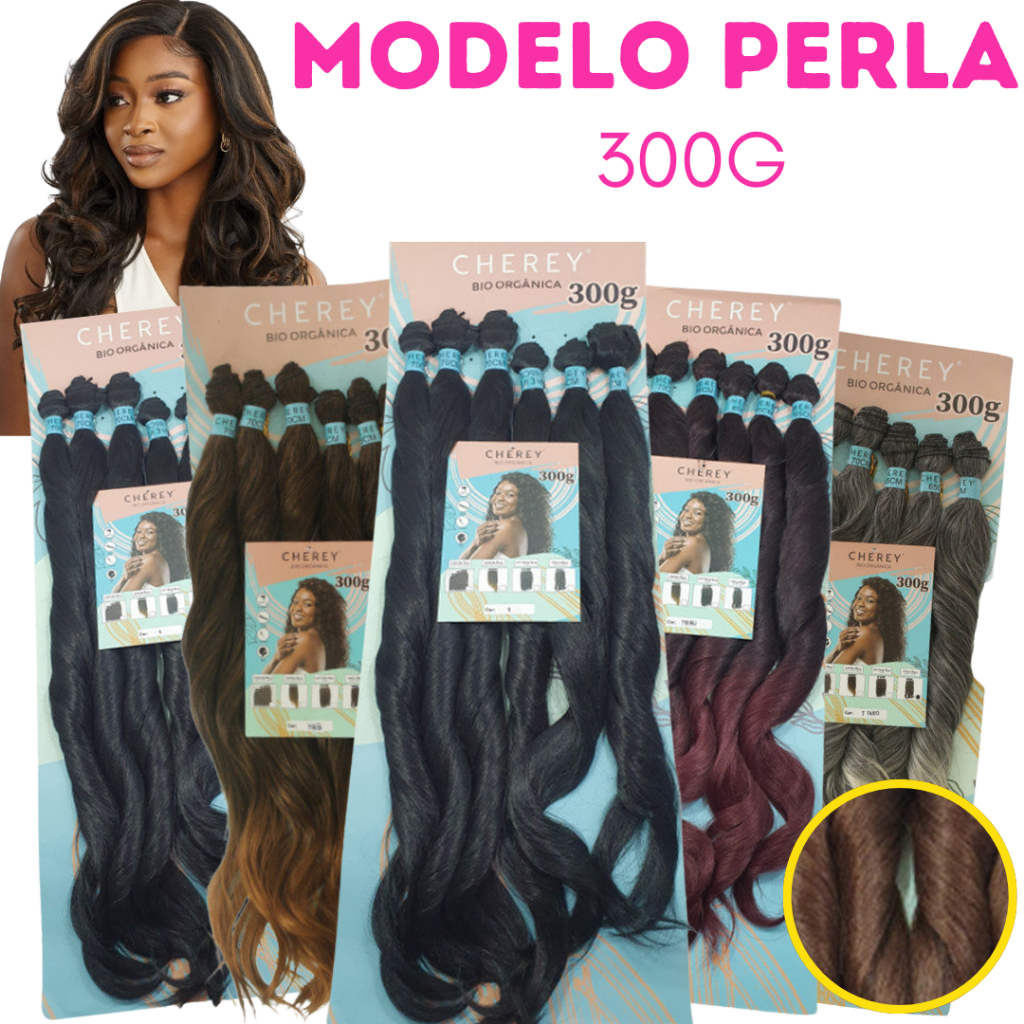 Cabelo Cherey Cacheado Orgânico Perla Crochet Braid 300g Promoção