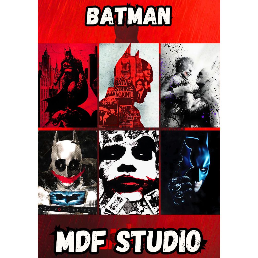 Placas Quadros Decorativos - Posters EM MDF Exclusivos do Batman · O Cavaleiro das Trevas em Ação