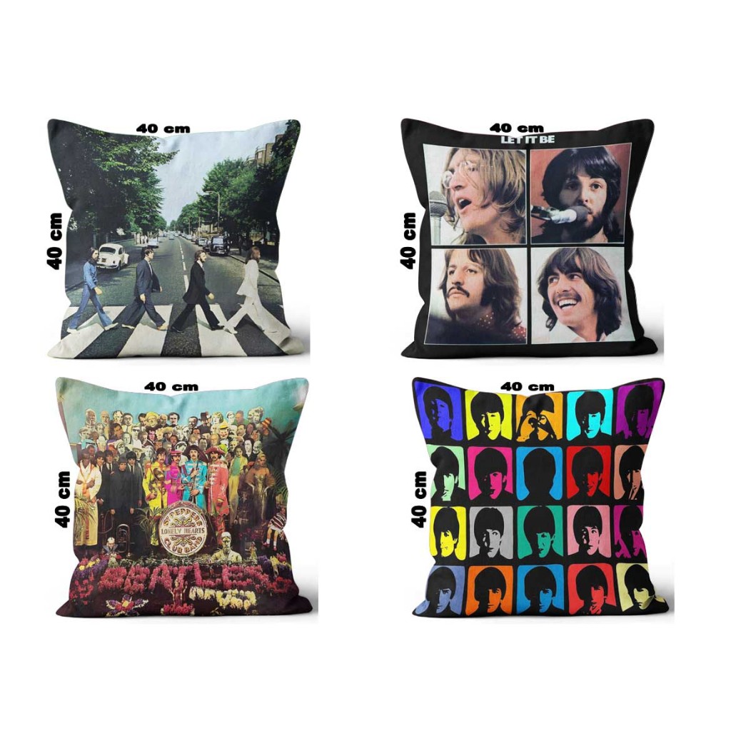 Kit CAPA DE ALMOFADA PERSONALIZADO com 4unds 40x40 Beatles