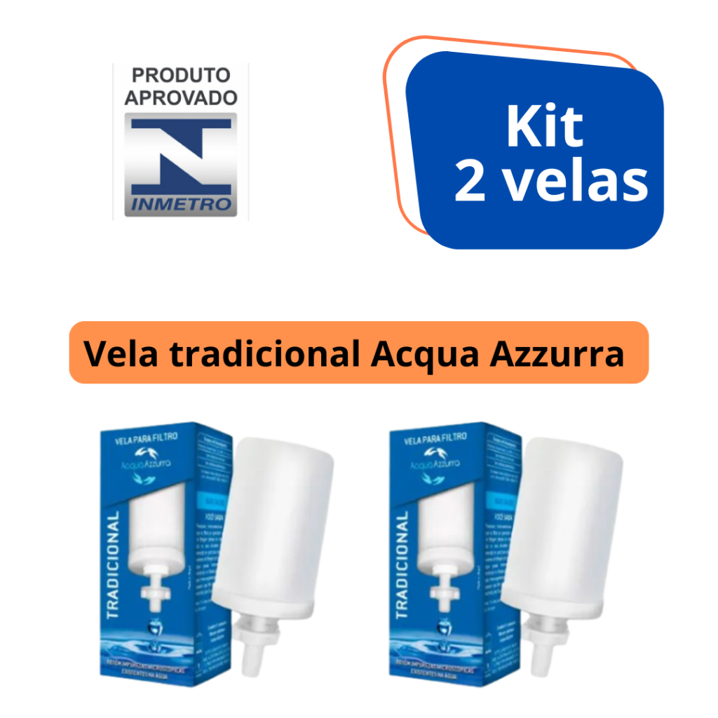 Kit 2 Vela Tradicional Acqua Azzurra