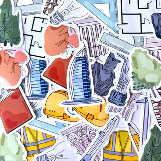 Adesivos stickers figurinhas · ARQUITETURA e URBANISMO · para bullet journal planner…