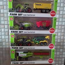 Miniaturas Tratores e Colheitaderiras com vagões, Agrícolas Diecast Farm Set Colecionaveis 7cm
