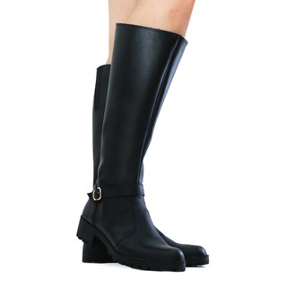 Bota Feminina Linda Moça Cano Longo Montaria Confort Preta