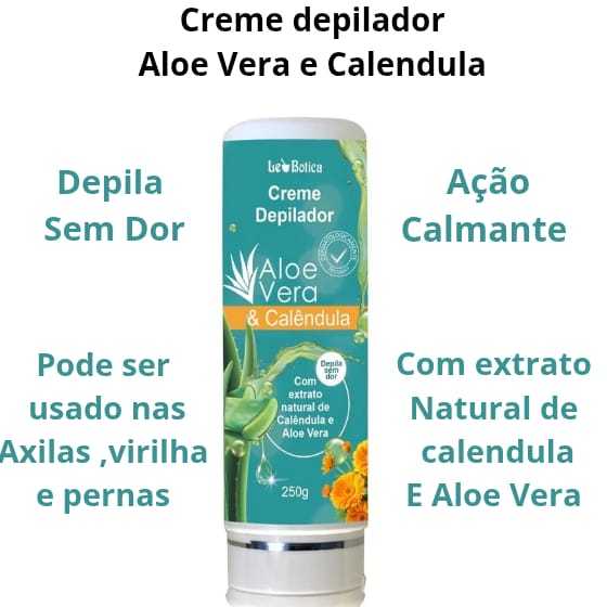 Creme Depilador com Aloe Vera e Caledula lucys Depila Sem Dor
