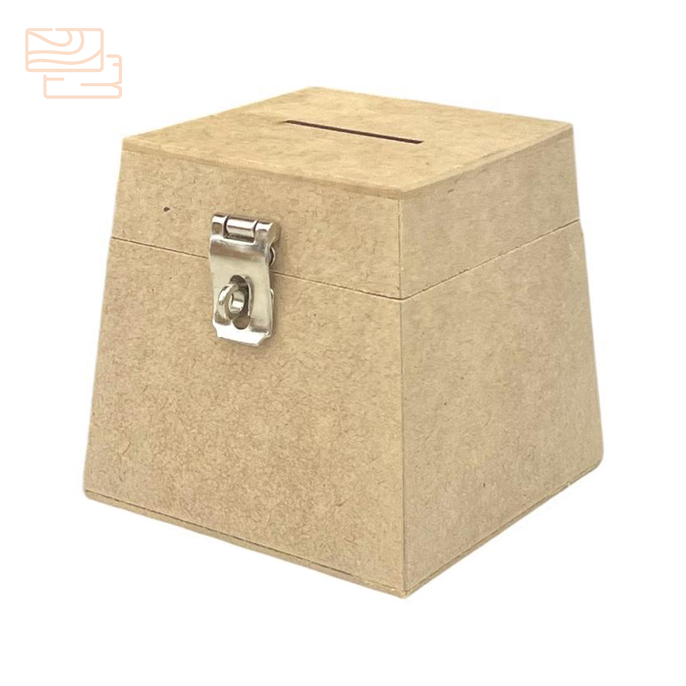 Caixa mdf cofre com fecho de metal urna votação igreja arrecadação em Oferta na Shopee