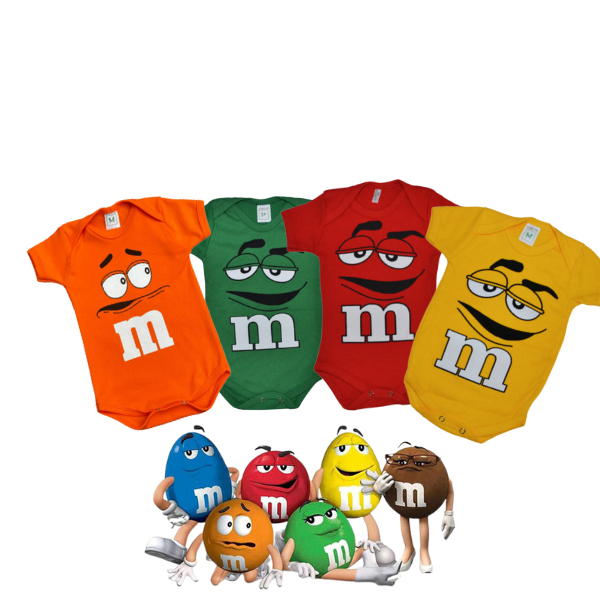 Body Bebê Temático Mesversário infantil Personagens M M