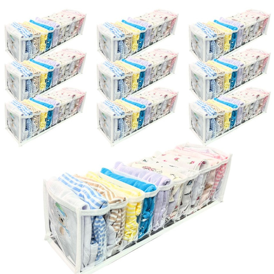 10 Colmeia Organizadora bebe de gaveta guarda roupas Premium 10x12x35cm com 10 espaços cada