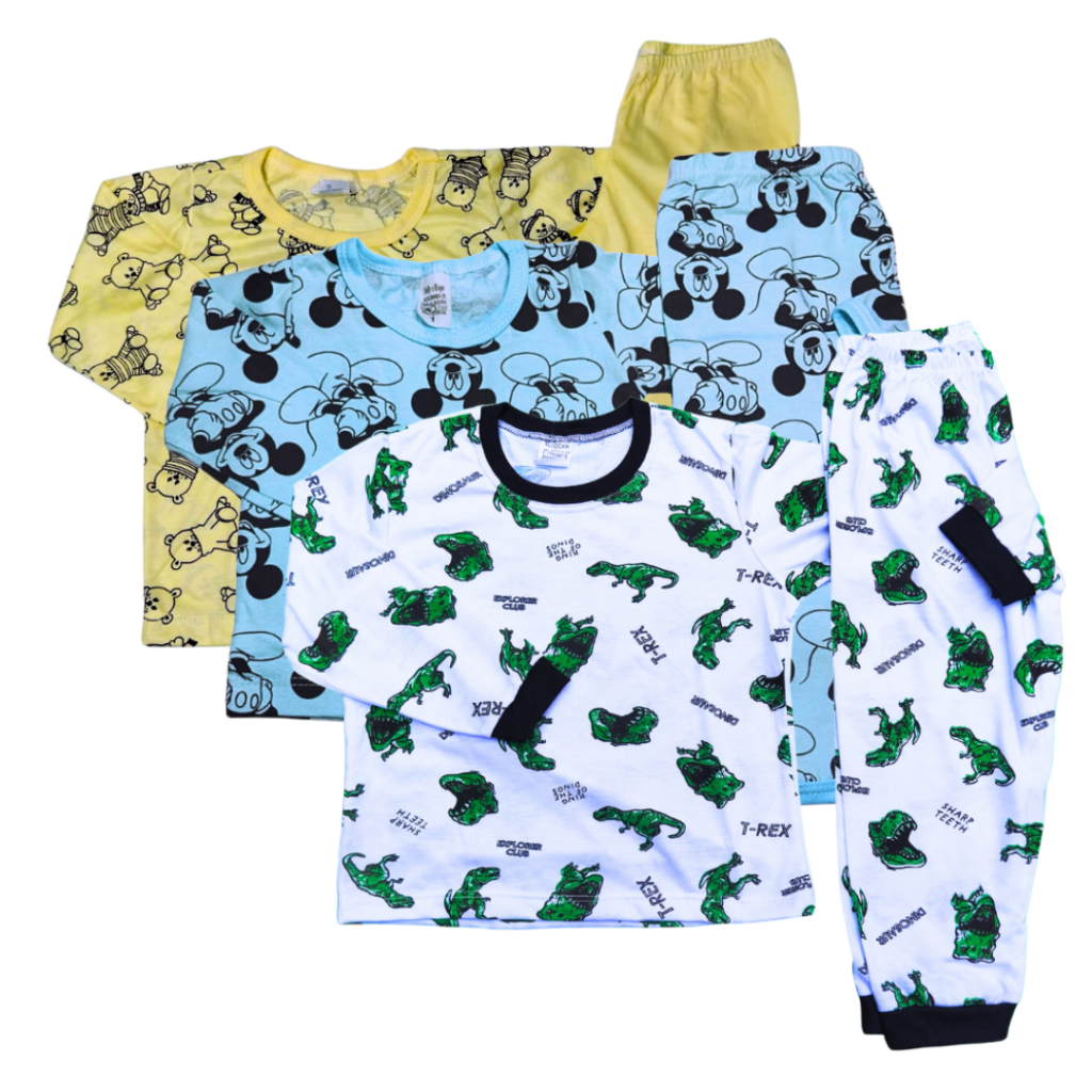 Roupa de Dormir Lindos Pijamas Infantil MENINOS  de 1 ano a 12 anos