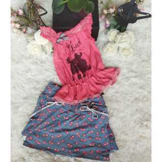 Conjunto Infantil Feminino (Blusa Regata Lisa + Saia Estampada) Tam: 08, Marca: Dmbauer