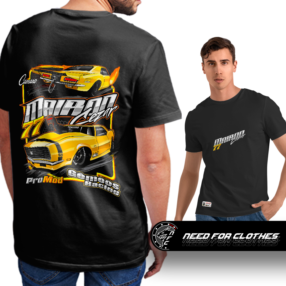 Camiseta Camaro Mairon Cézar, Pro Mod, Gêmeos Racing, Drag Racing, Performance Extrema