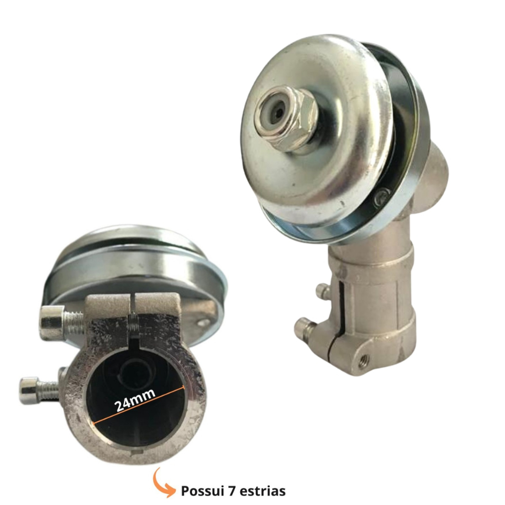 Transmissão Ponteira Roçadeira 24mm 7 Estrias Importway