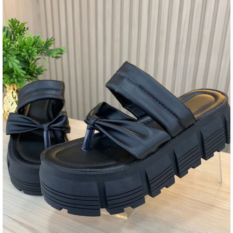 Sandália Feminina Plataforma Tratorada Flatform Confortável leve