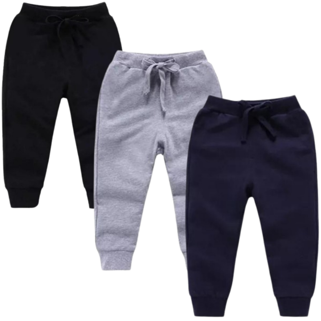 Kit 3 Calças Moletom Flanelado Infantil Escola Creche Inverno Frio Menina e Menino Tamanho 2 ao 8