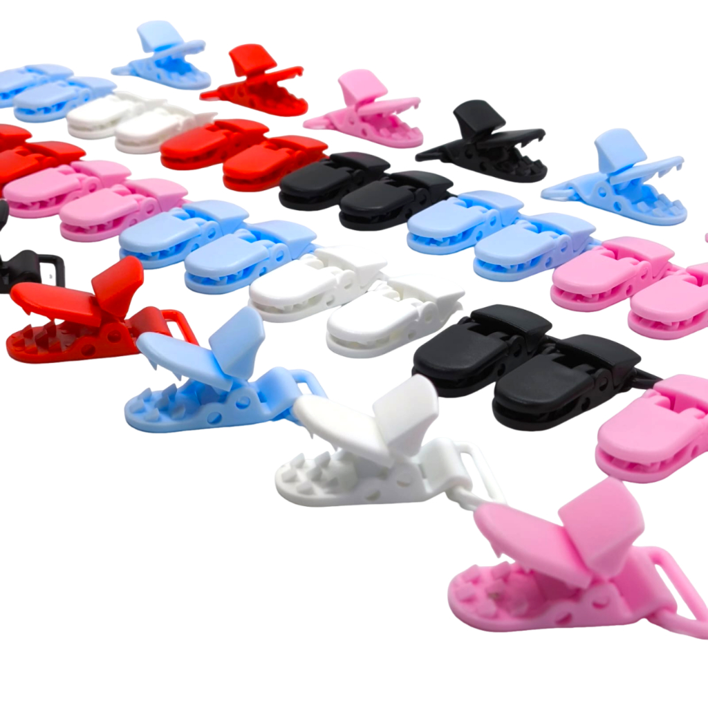 Clips Jacaré Prendedor Chupeta Várias Cores 40mm 10 Peças