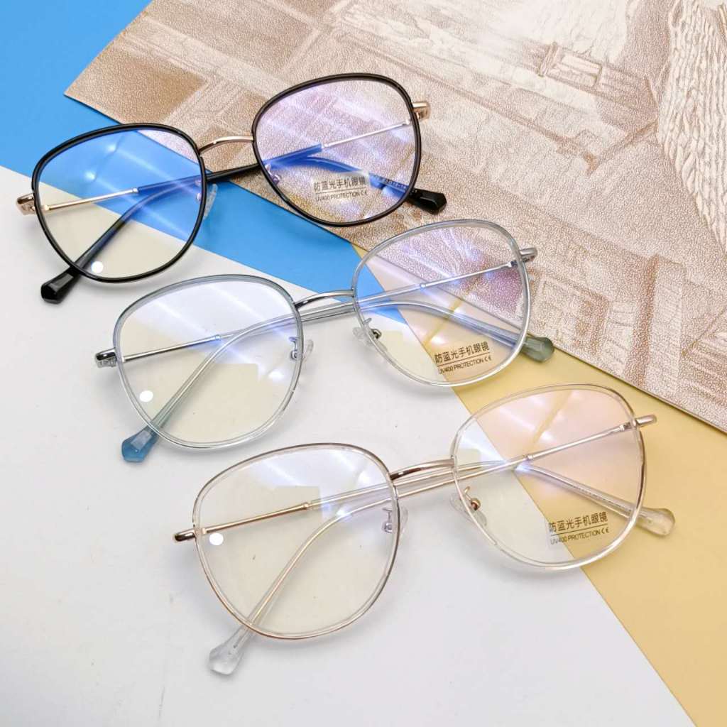 Armação de óculos feminino lente azul linda