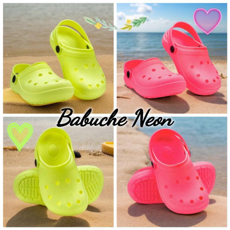 Babuche Papete Sandália Infantil Menino Menina Neon em Oferta na Shopee