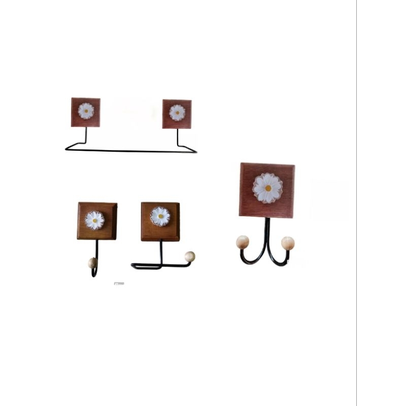 Kit porta toalha banho,porta toalha, porta papel higiênico e porta toalha duplo flor.. em Oferta na Shopee