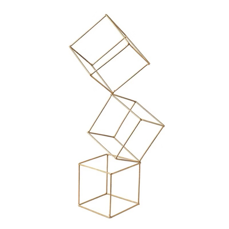 Escultura Cubo Decorativo Aramado | Minimalista, Preto, Moderno, Para Sala e Escritório em Oferta na Shopee