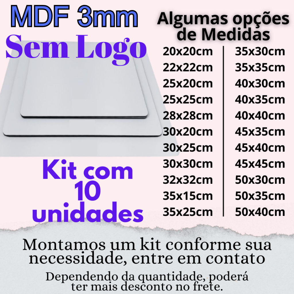 Kit com 10 unid, quadrado retangular, MDF 3mm, Cake board, tabuleiro bolo, suporte, cakeboard. em Oferta na Shopee