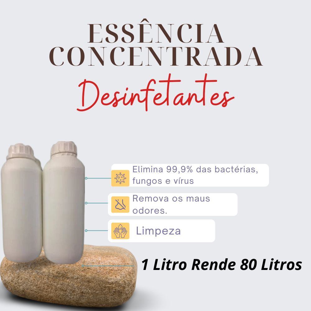 Essência HS Capim Limão Para Desinfetantes (Hidrossolúvel) - 1 Litro Faz 80 Litros Desinfetante