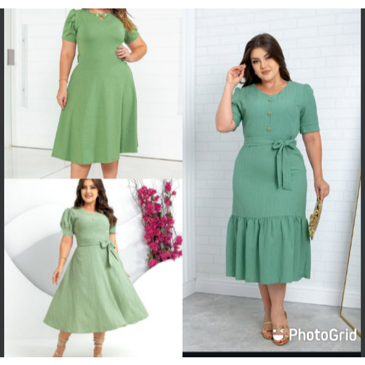 Vestidos Moda Evangélica mais vendido Midi Plus Size Soltinho 38 A0 50 Congresso Elegante Comportado Tamanhos Grandes