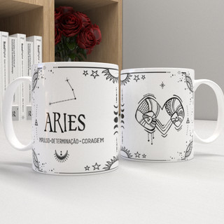 Caneca de porcelana personalizada - zodíaco - Signo Áries em Oferta na Shopee