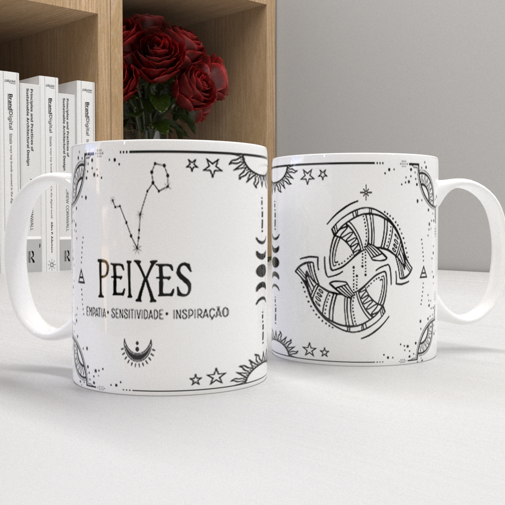 Imagem Caneca de porcelana personalizada - zodíaco - Signo Peixes