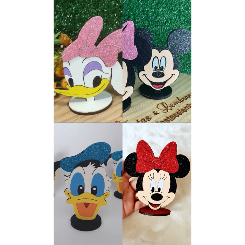 Aplique Cabeça Turma do Mickey com base / Apliques De Luxo Mickey Turma do Mickey Festa da Minnie Margarida Pluto Pateta