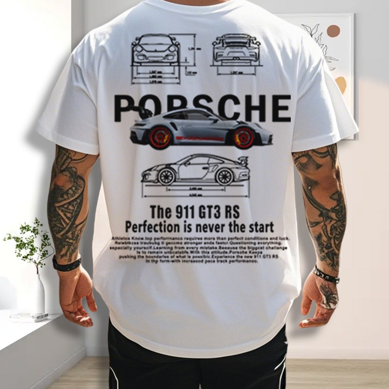 Camiseta Masculina Camisa Unissex Camisa oversized porsche unissex streetwear ideal para musculação e treinamento casual