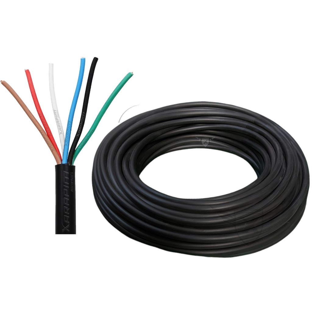 Cabo Pp 6 Vias Flexível Rolo Com 20 Metros Carretinha 6x1 6 vias de 0,50mm