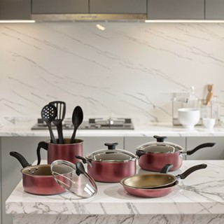 Jogo De Panelas Antiaderente De Aluminio 9 Pecas Talher De Silicone Cozinha Alimento Decoracao em Oferta na Shopee