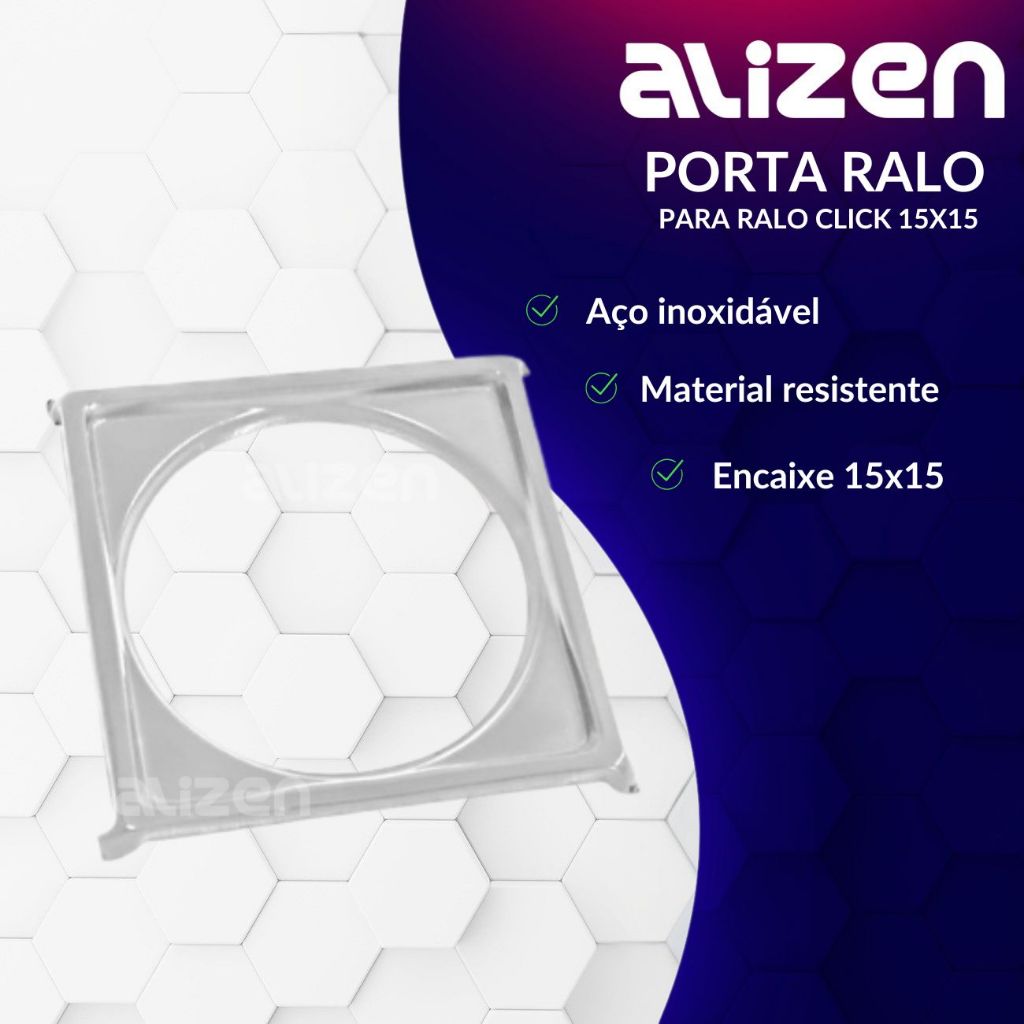 Porta Ralo Click 15x15 Suporte Cromado Inox Exclusivo - Preço Promocional
