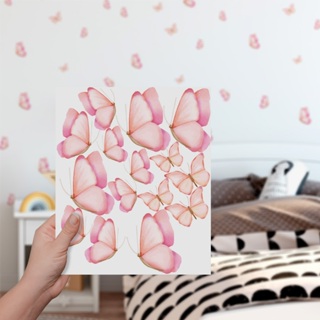 Adesivo De Parede Borboletas Rosa Quarto Infantil Menina Vinil Autocolante em Oferta na Shopee