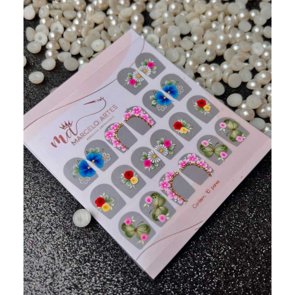 120 adesivos unhas artesanais super luxo com pedrarias e jóias para unha strass cartelão super luxo
